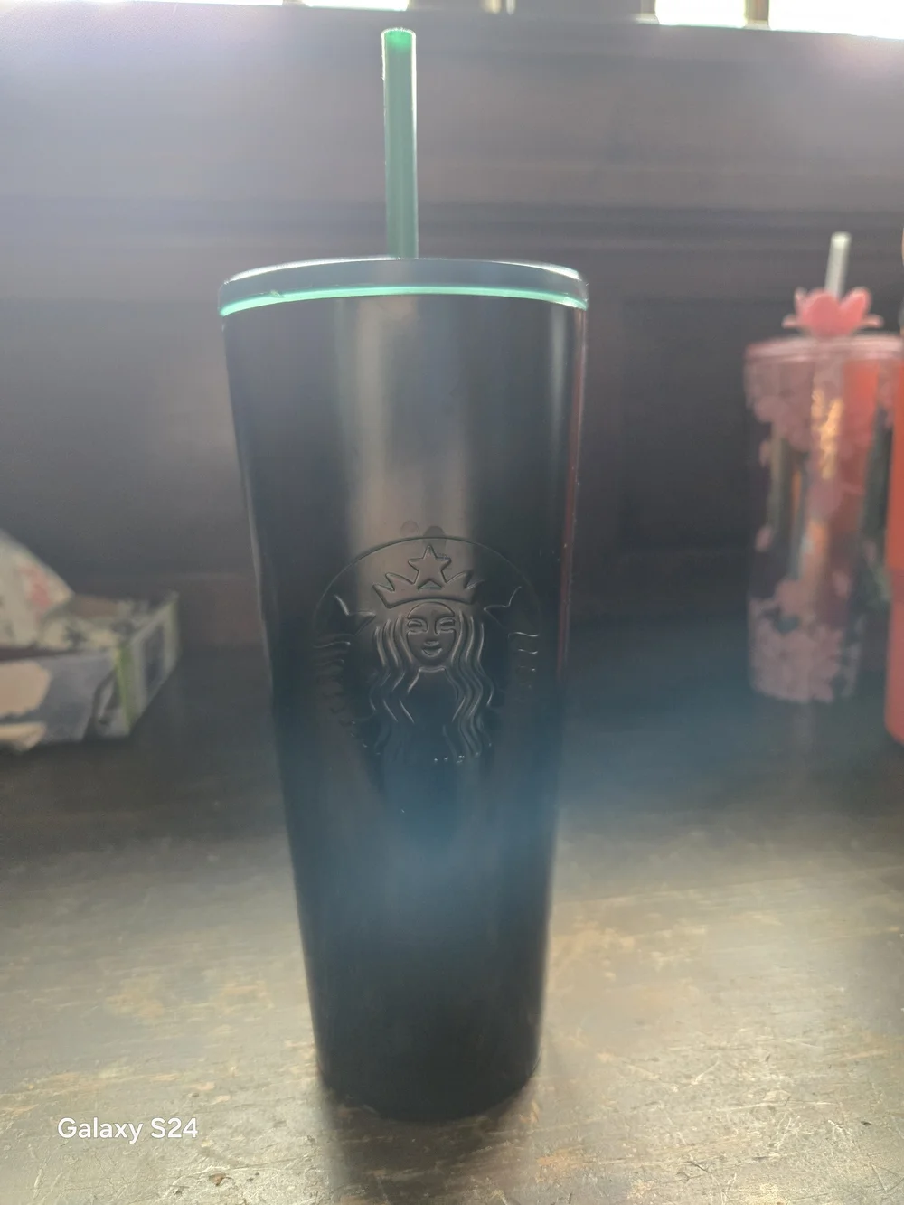Starbucks Matte Green Gradient Cold Cup with Green Straw